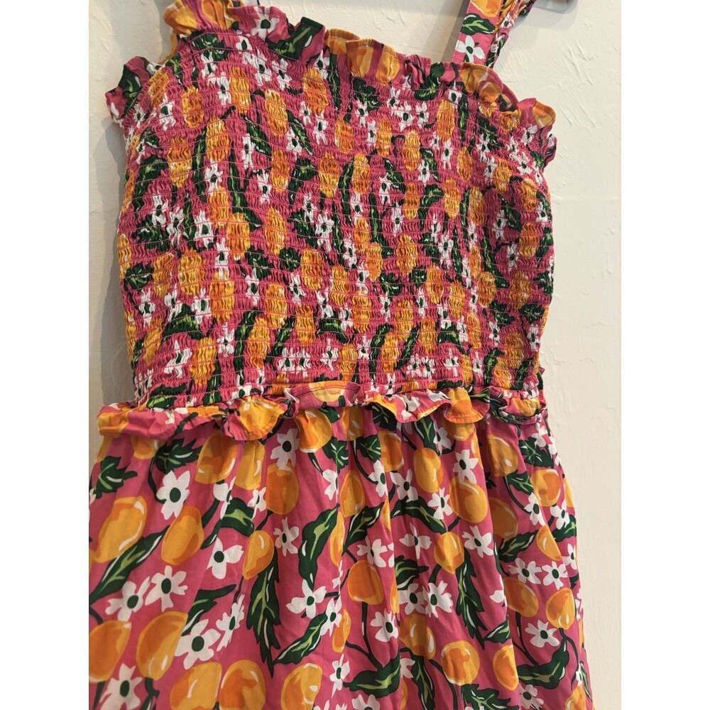 Draper James Smocked Flutter Sleeve Midi Tiered Dress Sz XL Southern Preppy - Picture 4 of 11